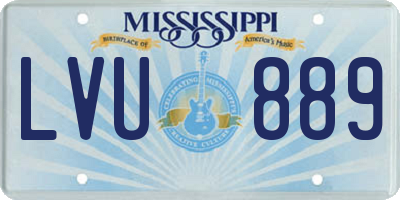 MS license plate LVU889