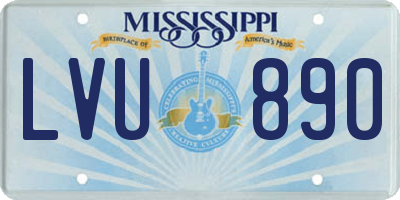 MS license plate LVU890