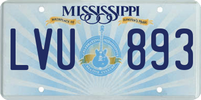 MS license plate LVU893