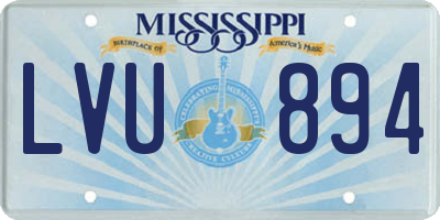 MS license plate LVU894
