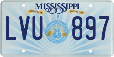 MS license plate LVU897