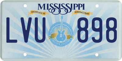 MS license plate LVU898