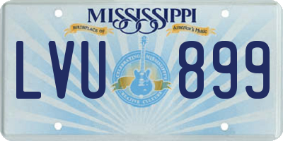 MS license plate LVU899