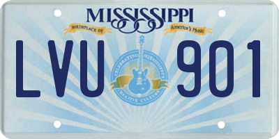 MS license plate LVU901