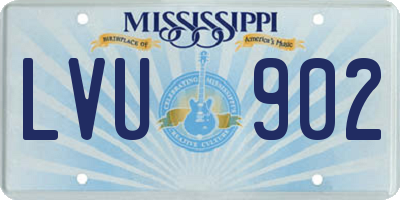 MS license plate LVU902