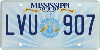 MS license plate LVU907