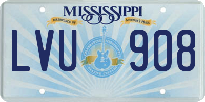 MS license plate LVU908