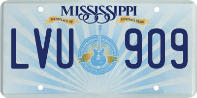 MS license plate LVU909