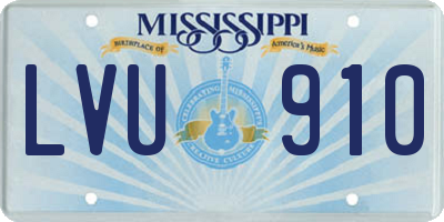 MS license plate LVU910