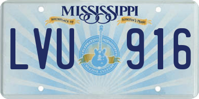 MS license plate LVU916