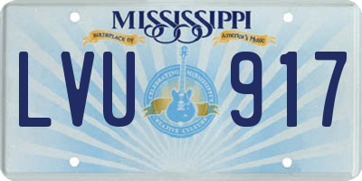 MS license plate LVU917