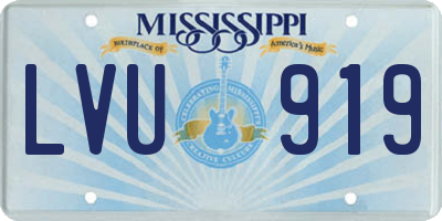 MS license plate LVU919