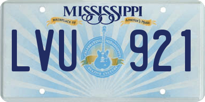 MS license plate LVU921