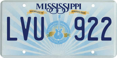 MS license plate LVU922