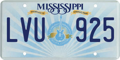 MS license plate LVU925