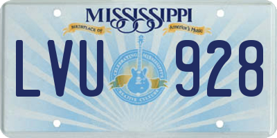 MS license plate LVU928