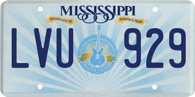 MS license plate LVU929