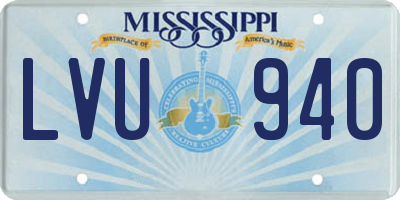 MS license plate LVU940