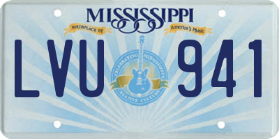 MS license plate LVU941