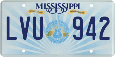 MS license plate LVU942