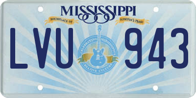 MS license plate LVU943