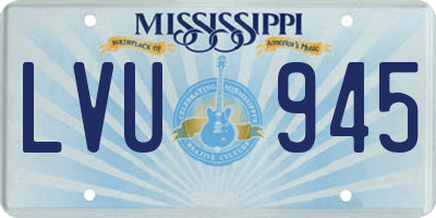 MS license plate LVU945