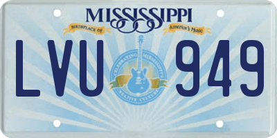 MS license plate LVU949