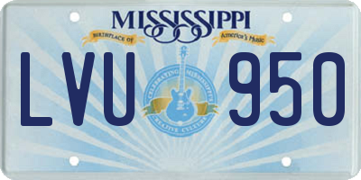 MS license plate LVU950