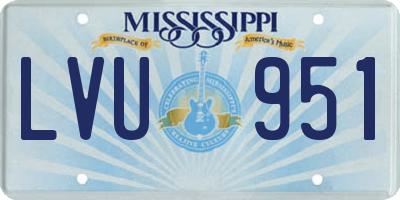 MS license plate LVU951