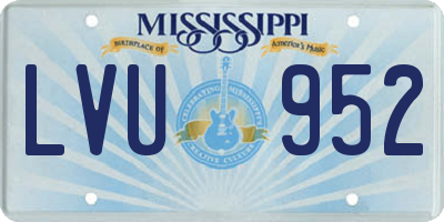 MS license plate LVU952