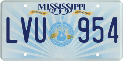 MS license plate LVU954
