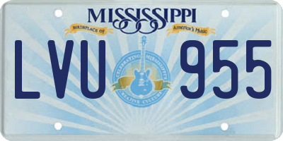 MS license plate LVU955