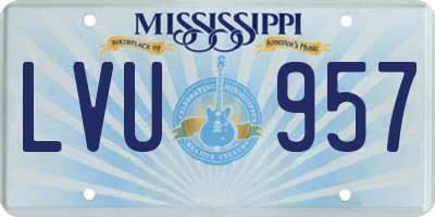 MS license plate LVU957