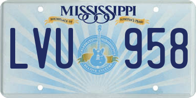MS license plate LVU958