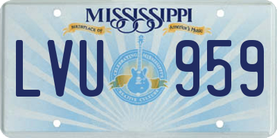 MS license plate LVU959