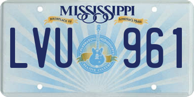 MS license plate LVU961