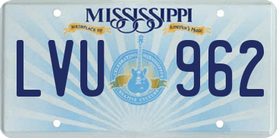 MS license plate LVU962