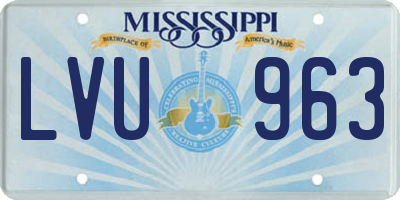 MS license plate LVU963