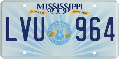 MS license plate LVU964