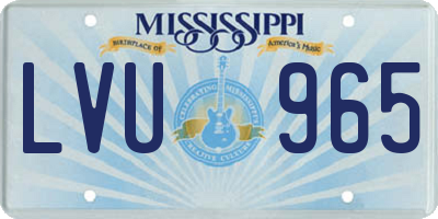MS license plate LVU965