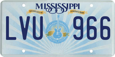 MS license plate LVU966