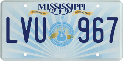 MS license plate LVU967
