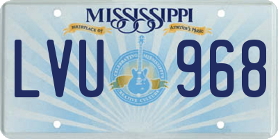MS license plate LVU968