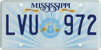 MS license plate LVU972
