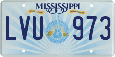 MS license plate LVU973
