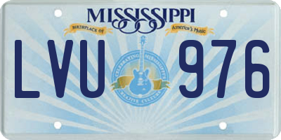 MS license plate LVU976