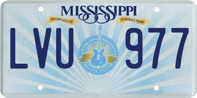 MS license plate LVU977