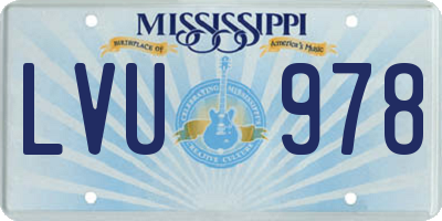 MS license plate LVU978