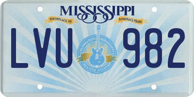 MS license plate LVU982