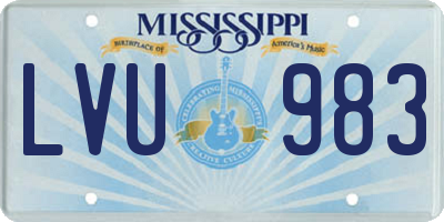MS license plate LVU983
